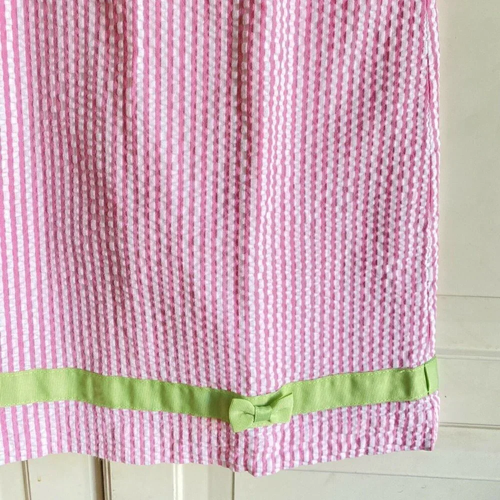 Hartstrings‎ Girl’s Sleeveless Pink White Seersucker Cotton Easter Dress Sz 8